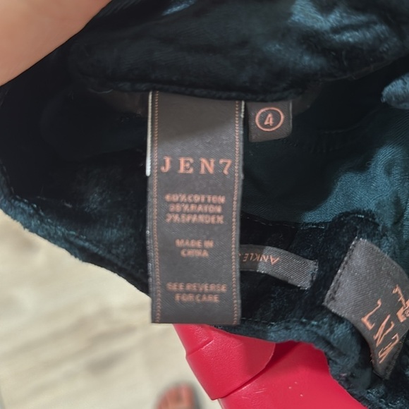 Jen7 by 7 for All Mankind crickled velvet ankle skinny jeans Emerald green - Picture 6 of 6